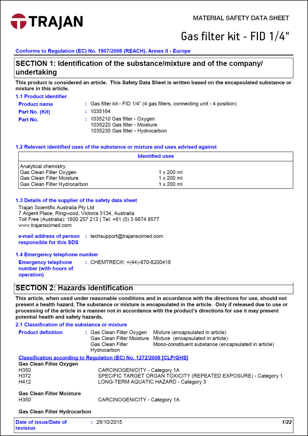 Material Safety Data Sheet 